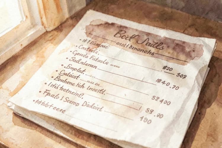 Orçamento detalhado de um serviço de buffet para casamento.
